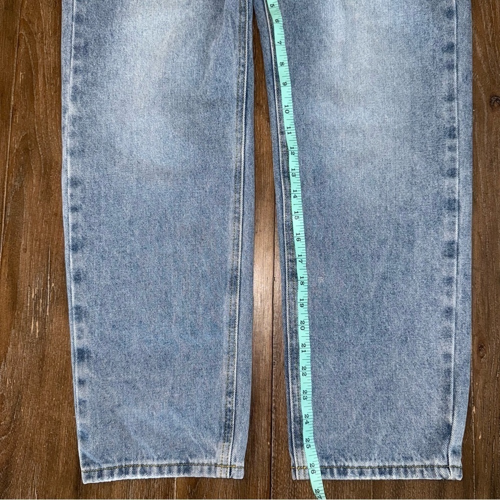 Elan High Rise Jeans Tapered S 24 25 Crossover Waist 90s Ankle Straight Leg Crop - Picture 7 of 11